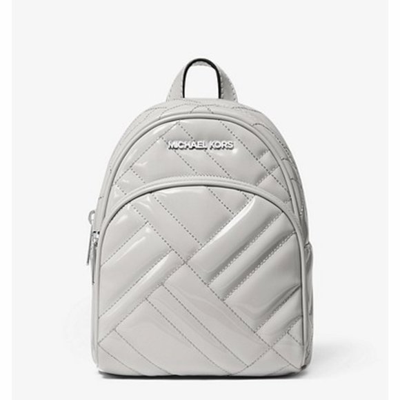 Michael Kors ABBEY XS MINI Backpack Crossbody Bag Quilted Grey Aluminum main image 3